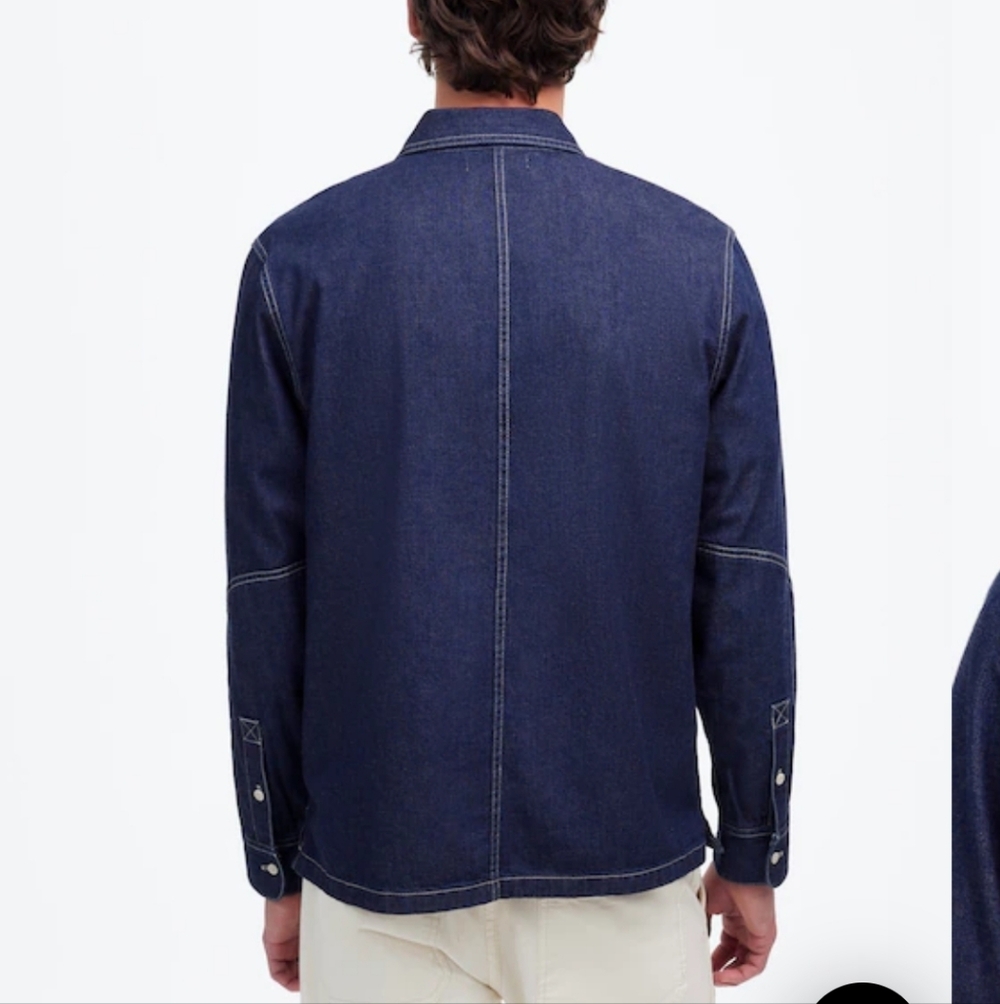 Madewell Straight-Hem Work Shirt in Japanese Denim NT847 Size M NWOT - Picture 3 of 9